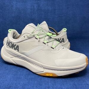 Hoka Transport Running Shoes Gray/Lime Vibram Sole Athletic Sneakers Men's 12 D